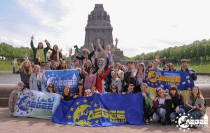 In front of the Monument to the Battle of the Nations in Leipzig