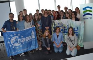 Group picture after the amazing presentation and 2 hour Question and Answer session about migration with Frontex.